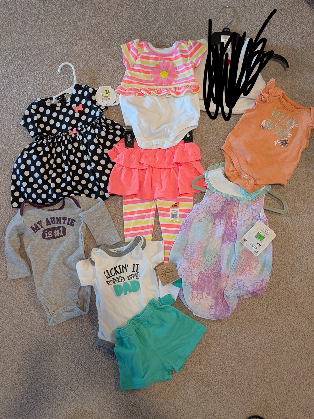Assorted Baby Girls Clothing Bundle 3-6 Mo, 6mo, 6-9 Mo
